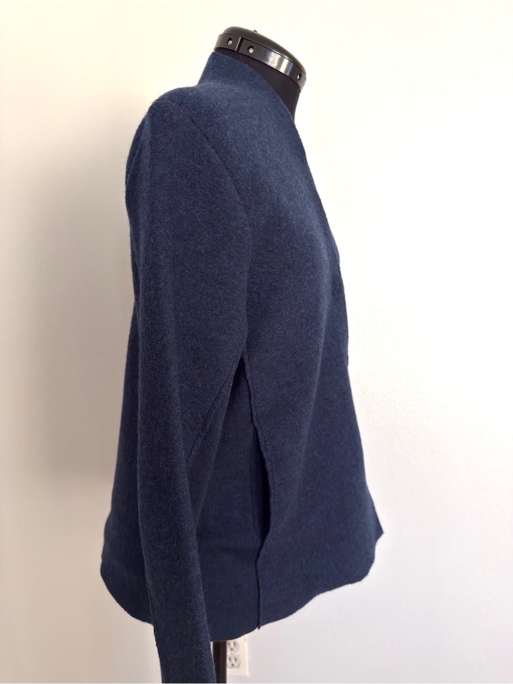 Eileen Fisher 100% Wool Snap Front Jacket – Navy Blue – Size Small - Picture 5 of 9